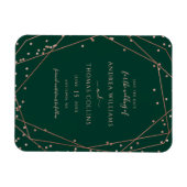 Emerald Green Rose Gold Geometric Save the Date Magnet (Horizontal)