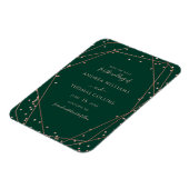 Emerald Green Rose Gold Geometric Save the Date Magnet (Linke Seite)