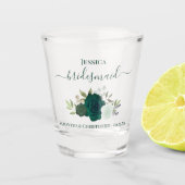 Emerald Green Rose Hochzeit von Bridesmaid Schnapsglas (Vorderseite)