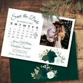 Emerald Green Rose Hochzeitkalender & Foto Save The Date