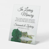 Emerald Green Rose Love Memory Wedding Memorial Sockelschild (Vorderseite)