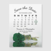Emerald Green Rose Save the Date Kalender Magnet (Vorderseite)
