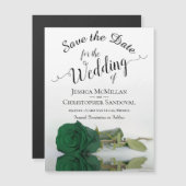 Emerald Green Rose Wedding Save the Date Magnet (Vorne/Hinten)