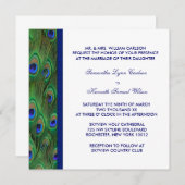Emerald Green Royal Blue Peacock Wedding Einladung (Vorne/Hinten)