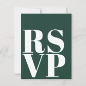 Emerald Green RSVP Cards für HochzeitQR Code Karte (Rückseite)
