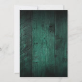 Emerald Green Rustic Barn Wood Boho Wedding Save The Date (Rückseite)
