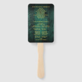 Emerald Green Rustic Barn Wood Wedding Program Fächer (Rückseite)