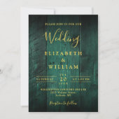 Emerald Green Rustic Barn Wood Wedding QR Code Einladung (Vorderseite)