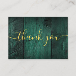 Emerald Green Rustic Barn Wood Wedding Vielen Dank Platzkarte