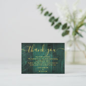 Emerald Green Rustic Barn Wood Wedding Vielen Dank Platzkarte (Stehend Vorderseite)