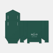 Emerald Green Rustic Boho Moderne Monogram Wedding Geschenkschachtel (Ungefaltet)
