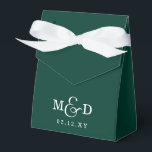 Emerald Green Rustic Boho Moderne Monogram Wedding Geschenkschachtel<br><div class="desc">Emerald Green Rustic Boho Moderne Monogram Gastgeschenk Hochzeiten</div>