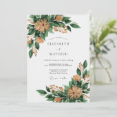 Emerald Green Rustic Forest Wedding Einladung (Stehend Vorderseite)