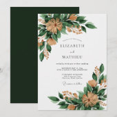 Emerald Green Rustic Forest Wedding Einladung (Vorne/Hinten)