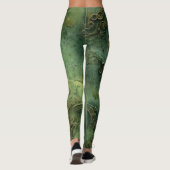 Emerald Green Rustic Steampunk Clock (10) Leggings (Rückseite)