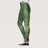 Emerald Green Rustic Steampunk Clock (10) Leggings (Links)