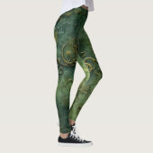 Emerald Green Rustic Steampunk Clock (10) Leggings (Rechts)
