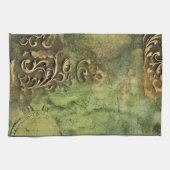 Emerald Green Rustic Steampunk Clock (11) Geschirrtuch (Horizontal)