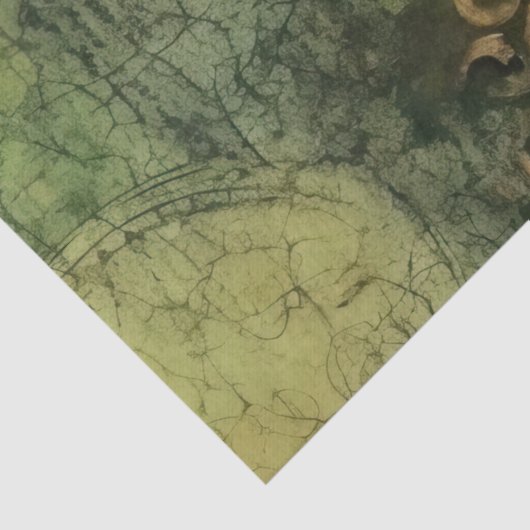 Emerald Green Rustic Steampunk Clock (11) Seidenpapier (Detail)