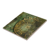 Emerald Green Rustic Steampunk Clock (12) Fliese (Seite)