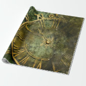 Emerald Green Rustic Steampunk Clock (12) Geschenkpapier (Ungerollt)