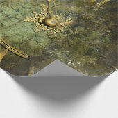 Emerald Green Rustic Steampunk Clock (12) Geschenkpapier (Ecke)