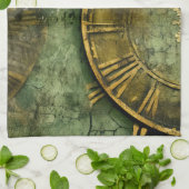 Emerald Green Rustic Steampunk Clock (12) Geschirrtuch (Gefaltet)
