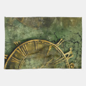 Emerald Green Rustic Steampunk Clock (12) Geschirrtuch (Horizontal)