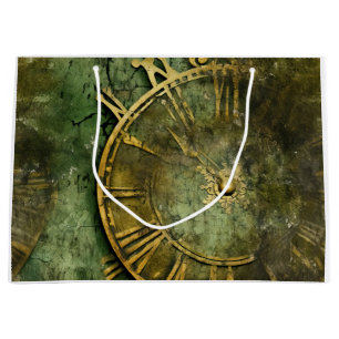 Emerald Green Rustic Steampunk Clock (12) Große Geschenktüte