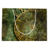 Emerald Green Rustic Steampunk Clock (12) Große Geschenktüte (Rückseite)
