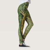 Emerald Green Rustic Steampunk Clock (12) Leggings (Rechts)