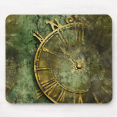 Emerald Green Rustic Steampunk Clock (12) Mousepad (Vorne)