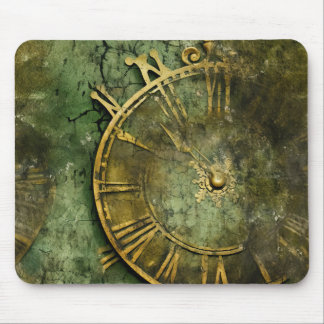 Emerald Green Rustic Steampunk Clock (12) Mousepad