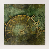 Emerald Green Rustic Steampunk Clock (12) Puzzle (Horizontal)