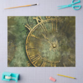 Emerald Green Rustic Steampunk Clock (12) Seidenpapier (Basteln)