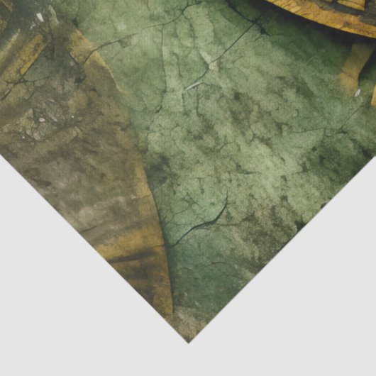 Emerald Green Rustic Steampunk Clock (12) Seidenpapier (Detail)