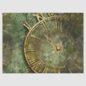 Emerald Green Rustic Steampunk Clock (12) Seidenpapier (Vorderseite)