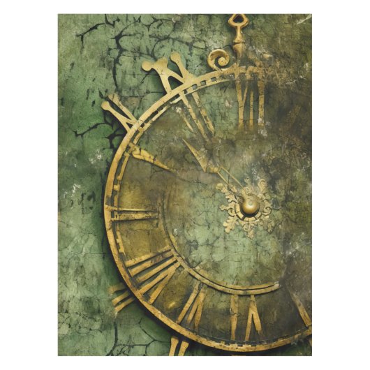 Emerald Green Rustic Steampunk Clock (12) Tischdecke (Vorderseite)