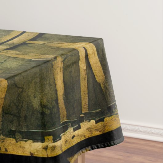 Emerald Green Rustic Steampunk Clock (12) Tischdecke (Beispiel)