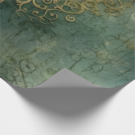 Emerald Green Rustic Steampunk Clock (2) Geschenkpapier (Ecke)