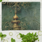 Emerald Green Rustic Steampunk Clock (2) Geschirrtuch (Gefaltet)