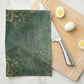 Emerald Green Rustic Steampunk Clock (2) Geschirrtuch (Viertel Falte)