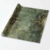 Emerald Green Rustic Steampunk Clock (4) Geschenkpapier (Ungerollt)