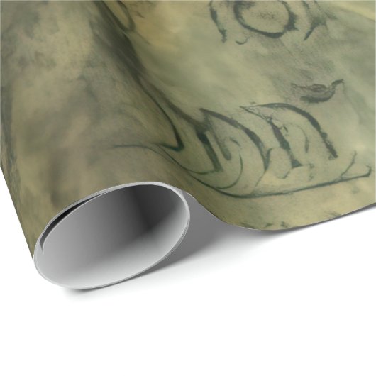 Emerald Green Rustic Steampunk Clock (4) Geschenkpapier (Rolleneckpunkt)