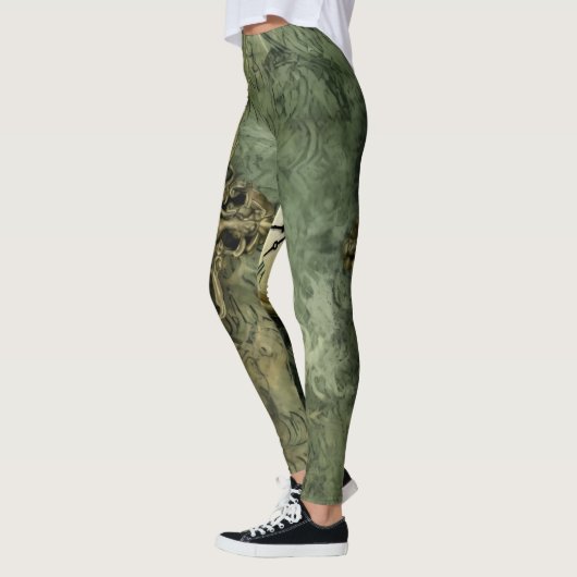 Emerald Green Rustic Steampunk Clock (4) Leggings (Links)
