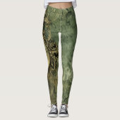 Emerald Green Rustic Steampunk Clock (4) Leggings (Vorderseite)