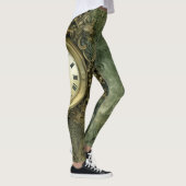 Emerald Green Rustic Steampunk Clock (4) Leggings (Rechts)