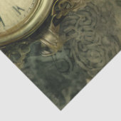 Emerald Green Rustic Steampunk Clock (4) Seidenpapier (Detail)