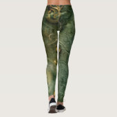 Emerald Green Rustic Steampunk Clock (5) Leggings (Rückseite)