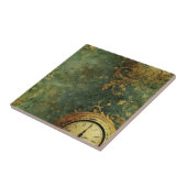 Emerald Green Rustic Steampunk Clock (6) Fliese (Seite)